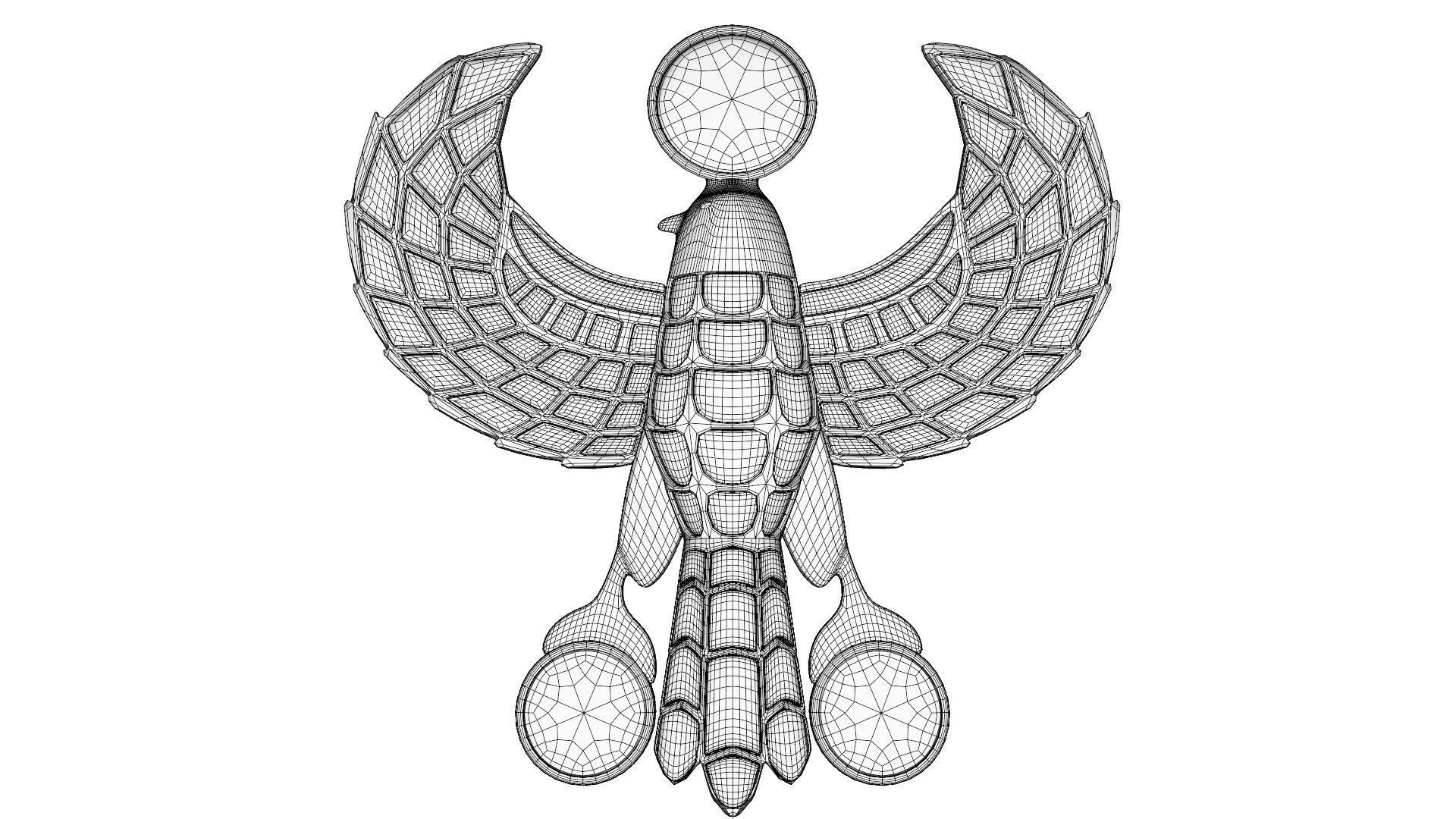 Egyptian Horus jewel 3D model_9