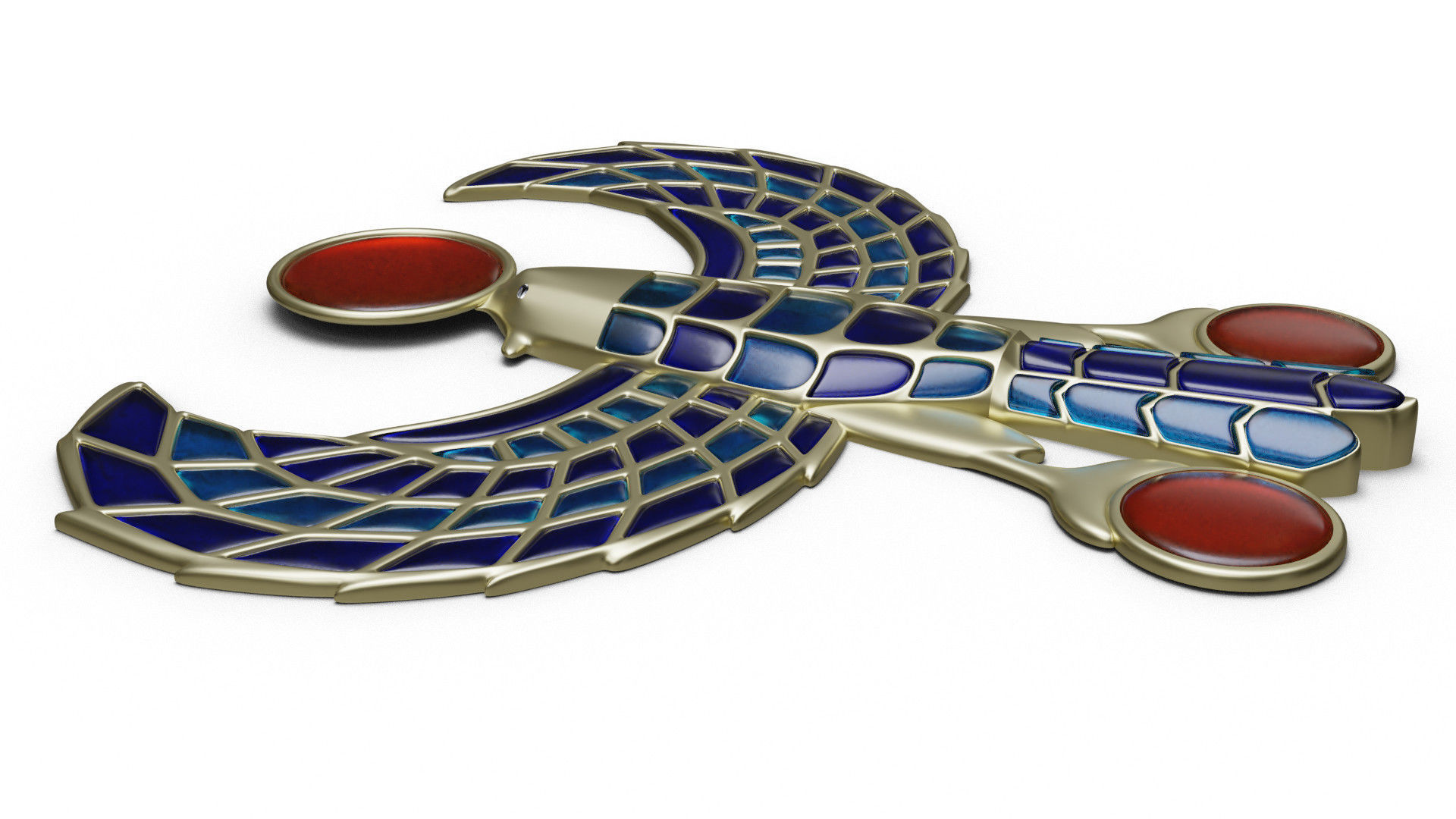 Egyptian Horus jewel 3D model_5