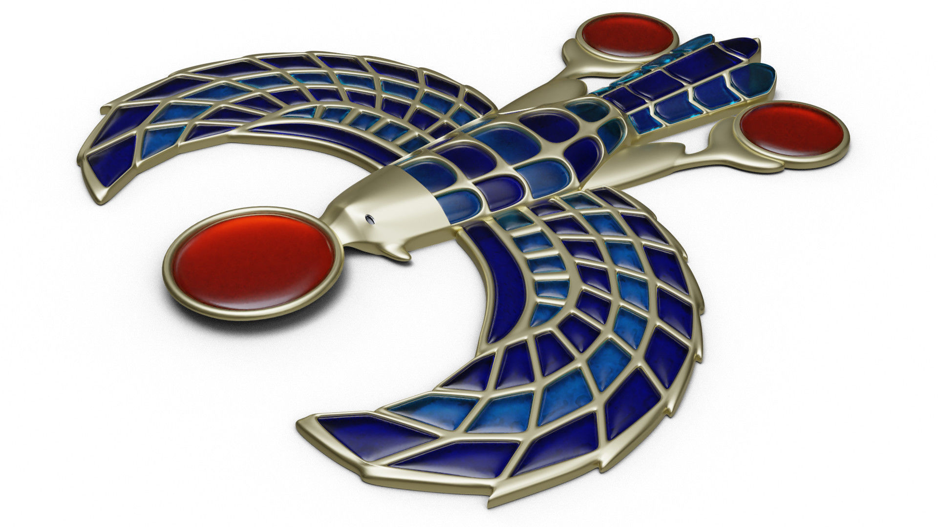 Egyptian Horus jewel 3D model_3