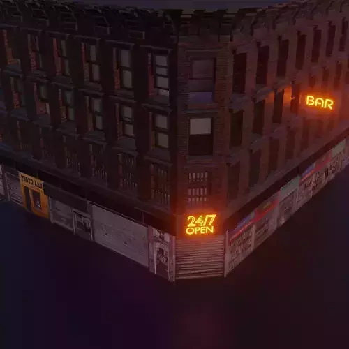  Detailed Building  Low-poly 3D model