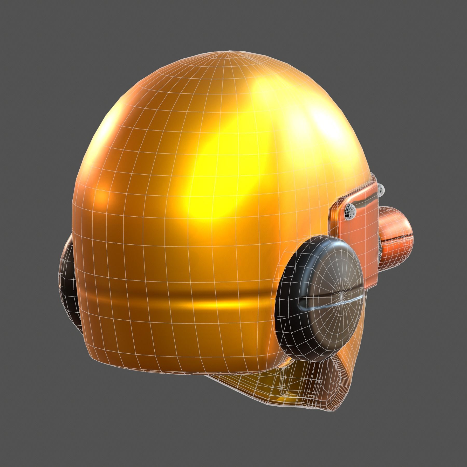 Gas mask helmet 3d model scifi Low-poly Low-poly 3D model_6