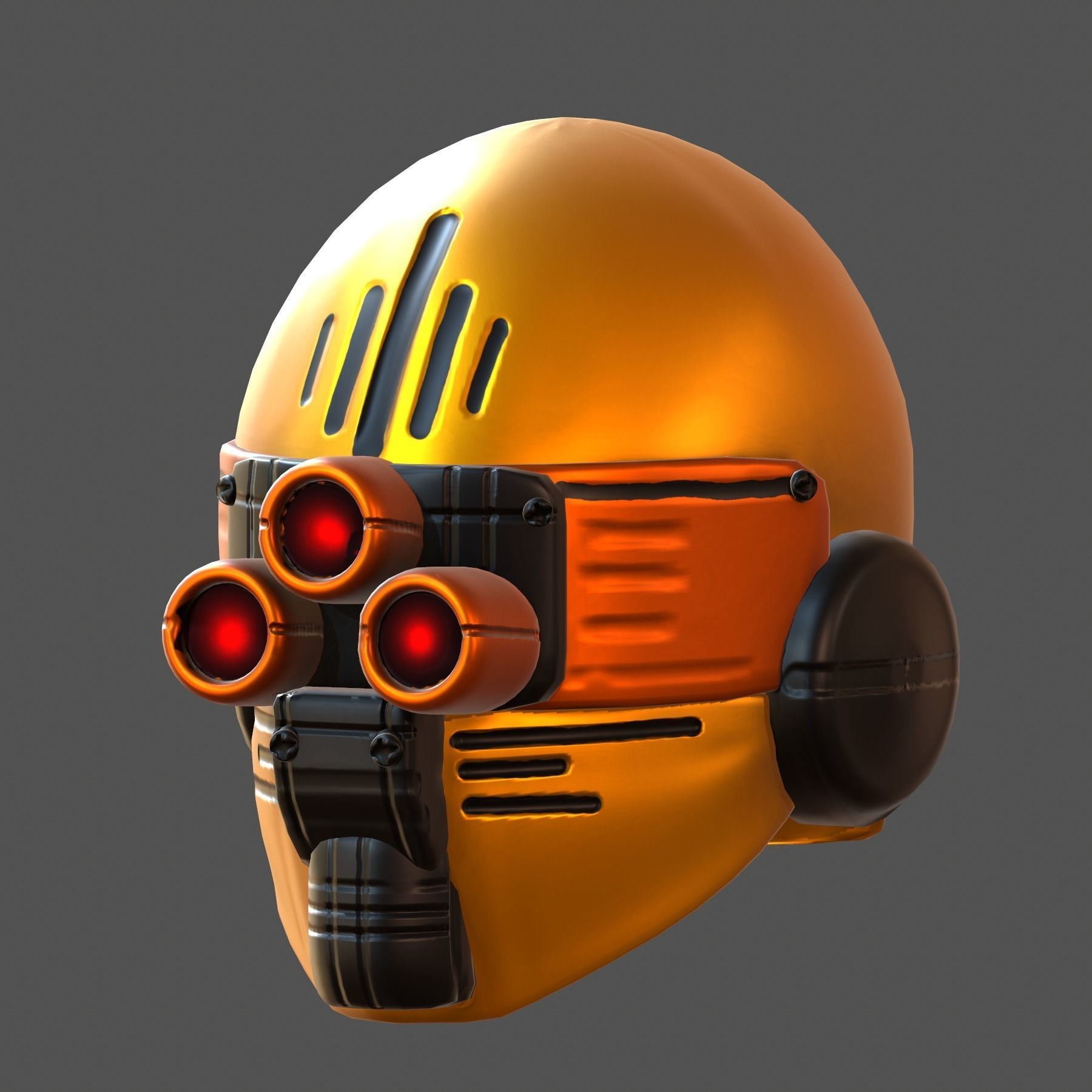 Gas mask helmet 3d model scifi Low-poly Low-poly 3D model_3