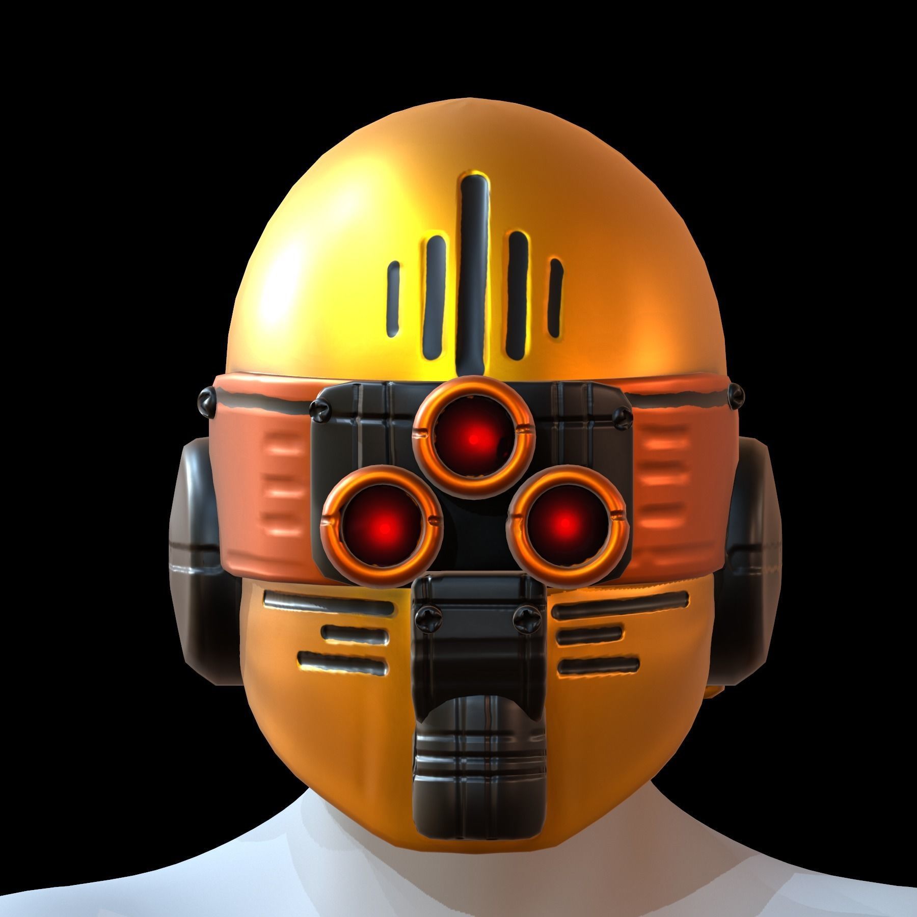 Gas mask helmet 3d model scifi Low-poly Low-poly 3D model_2