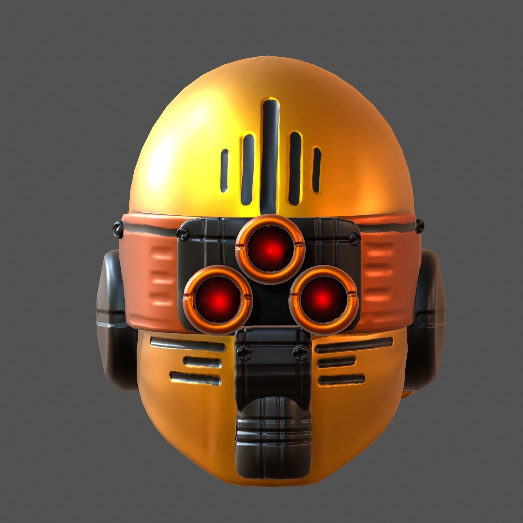 Gas mask helmet 3d model scifi Low-poly Low-poly 3D model_1