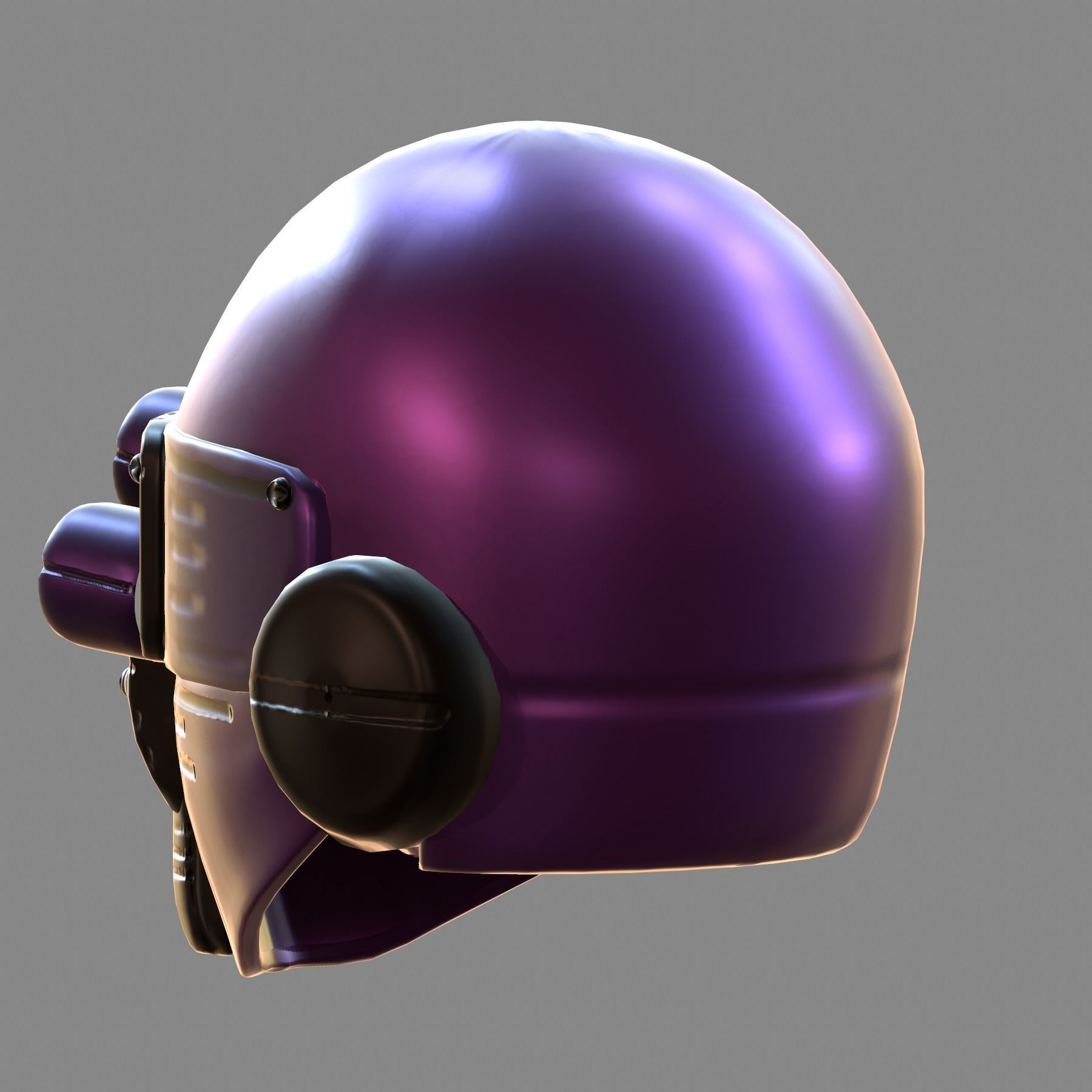 Gas mask helmet 3d model scifi Low-poly Low-poly 3D model_5