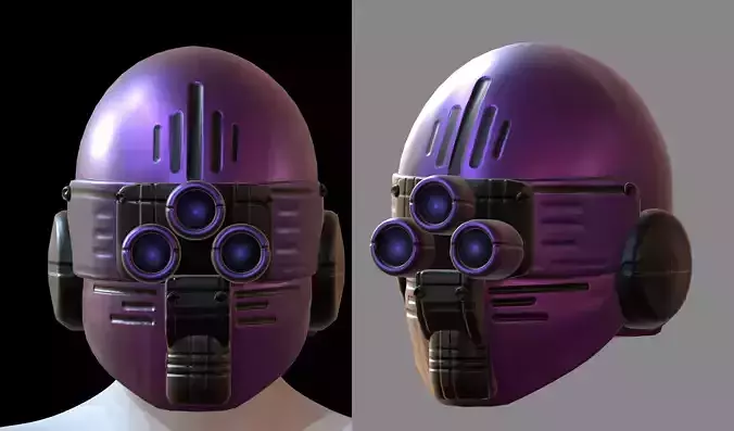Gas mask helmet 3d model scifi Low-poly 
