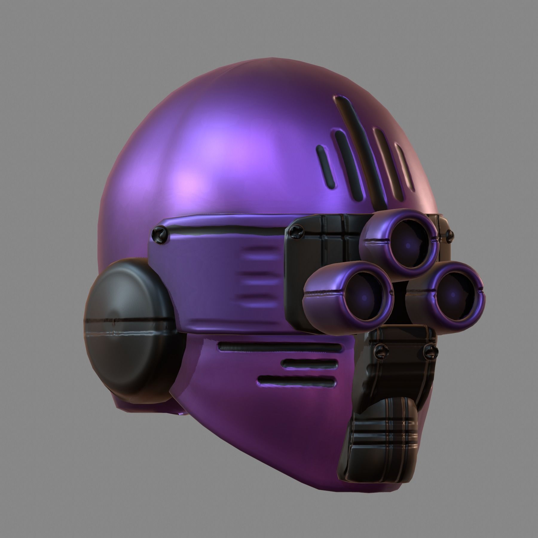 Gas mask helmet 3d model scifi Low-poly Low-poly 3D model_3