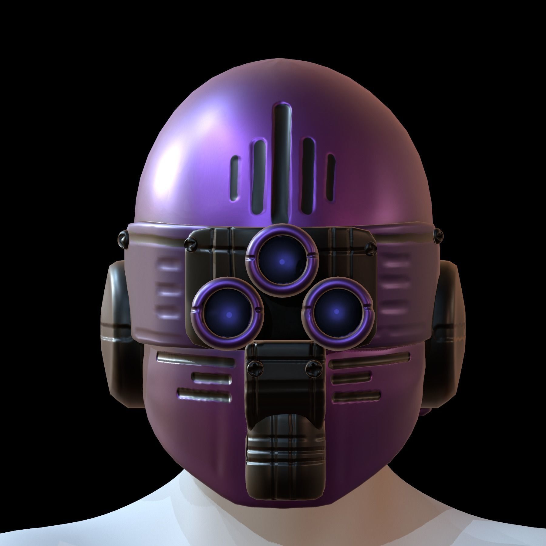 Gas mask helmet 3d model scifi Low-poly Low-poly 3D model_2