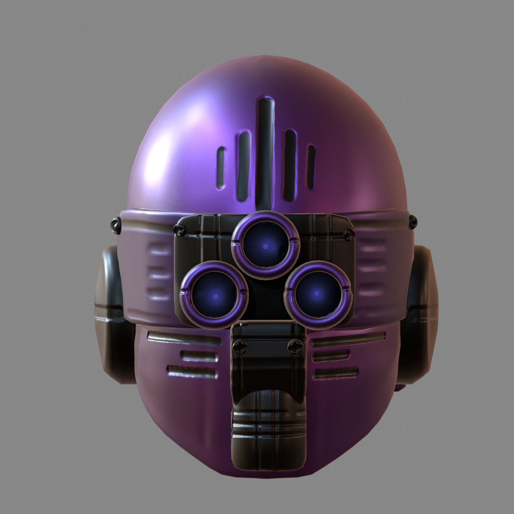 Gas mask helmet 3d model scifi Low-poly Low-poly 3D model_1