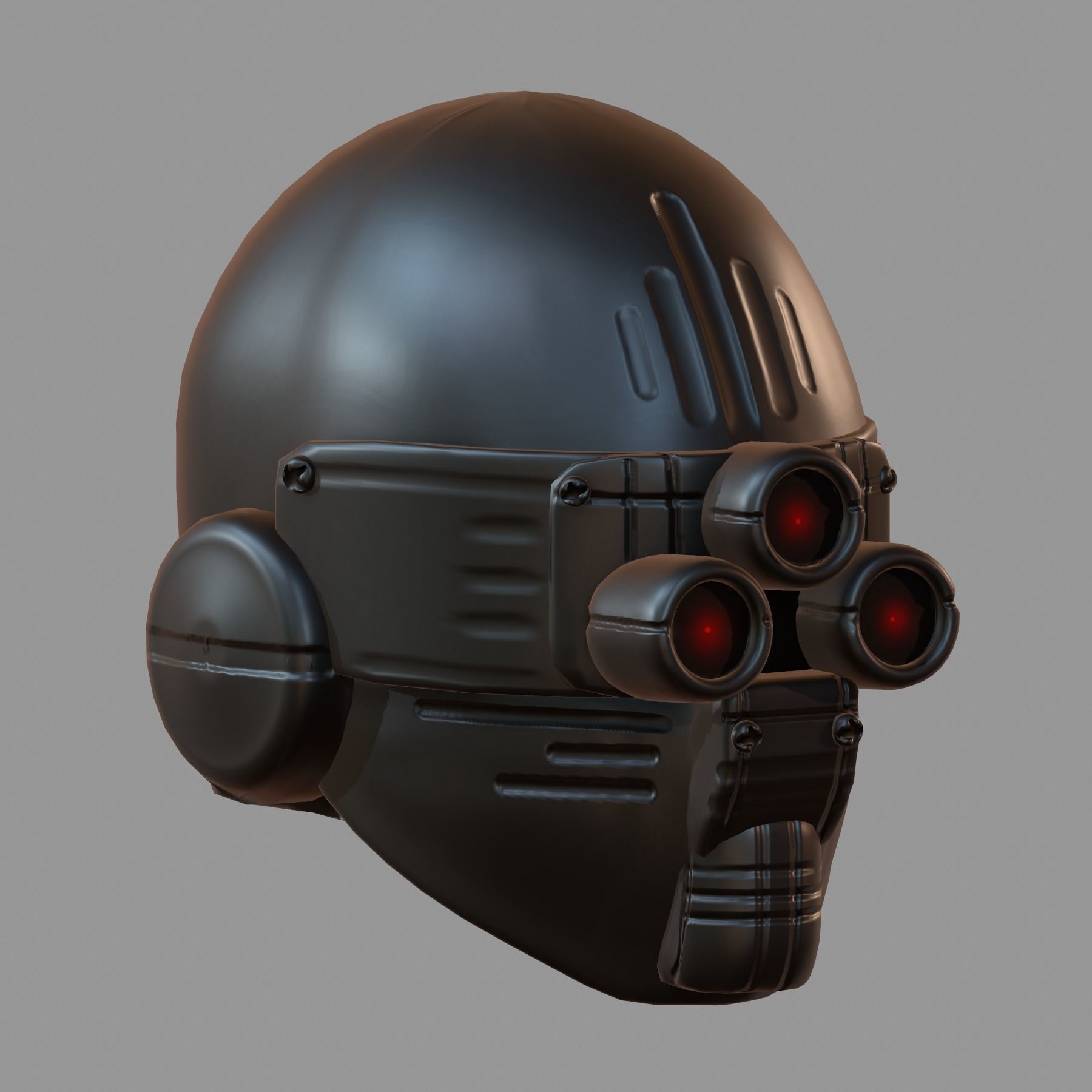 Gas mask helmet 3d model scifi Low-poly Low-poly 3D model_3