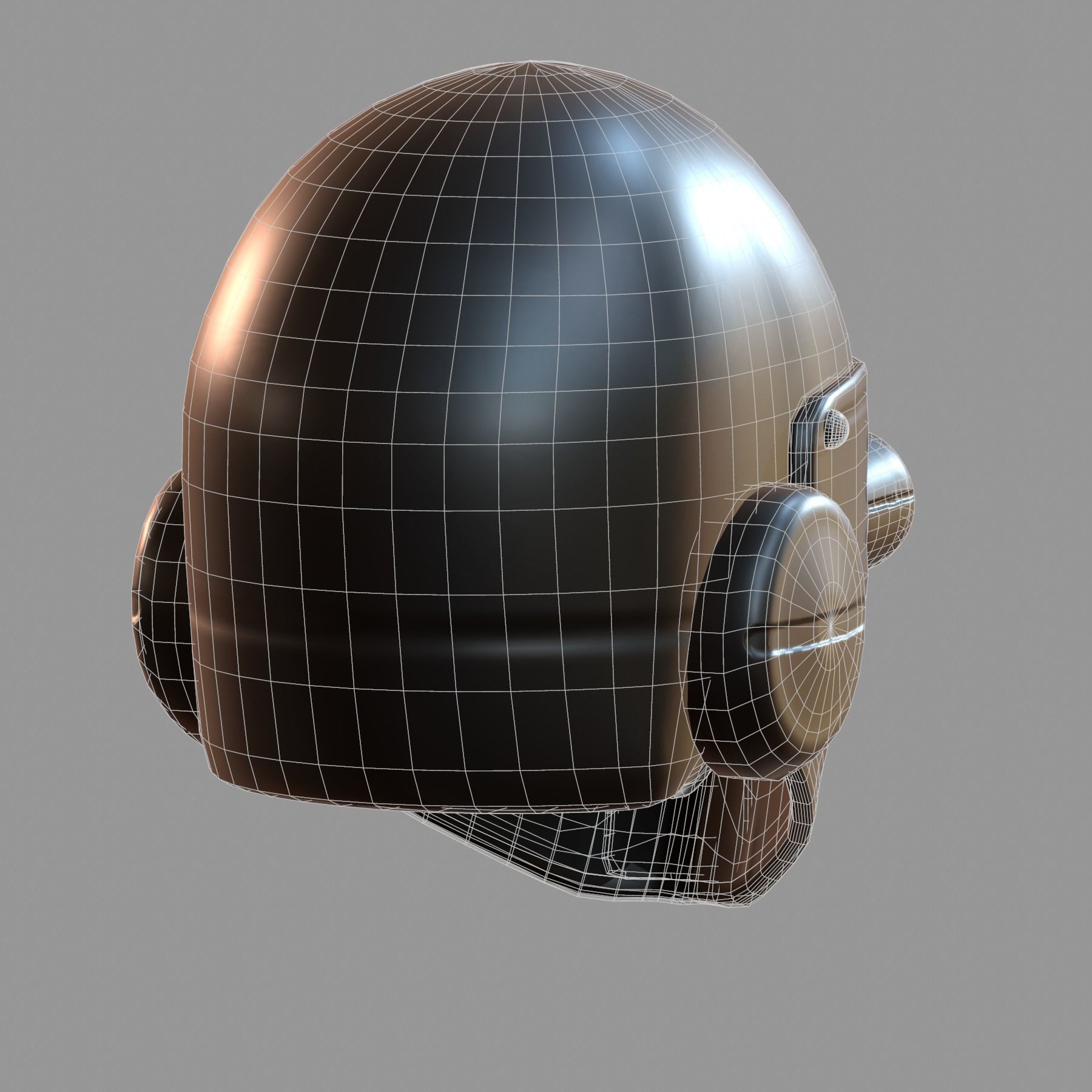 Gas mask helmet 3d model scifi Low-poly Low-poly 3D model_6