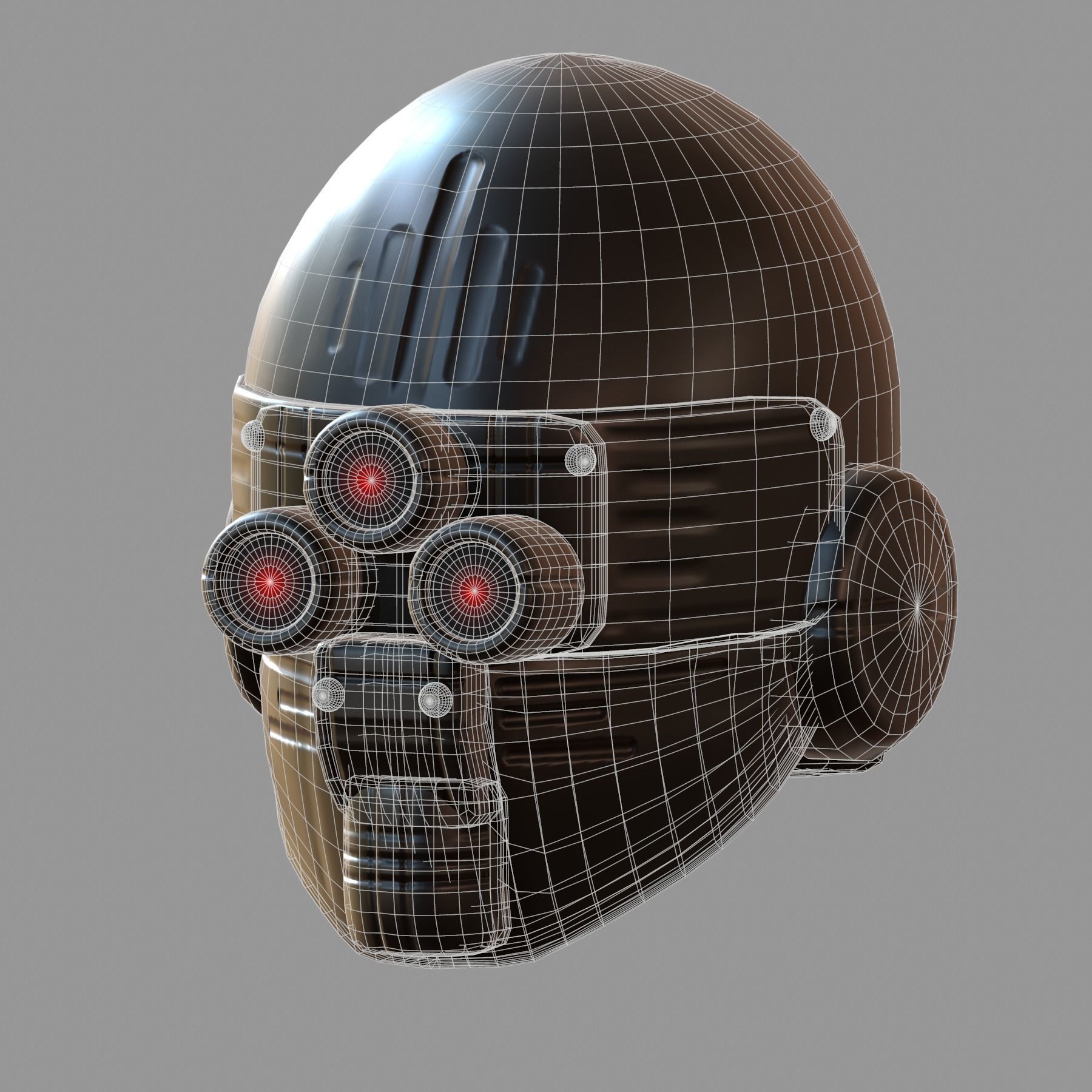 Gas mask helmet 3d model scifi Low-poly Low-poly 3D model_7
