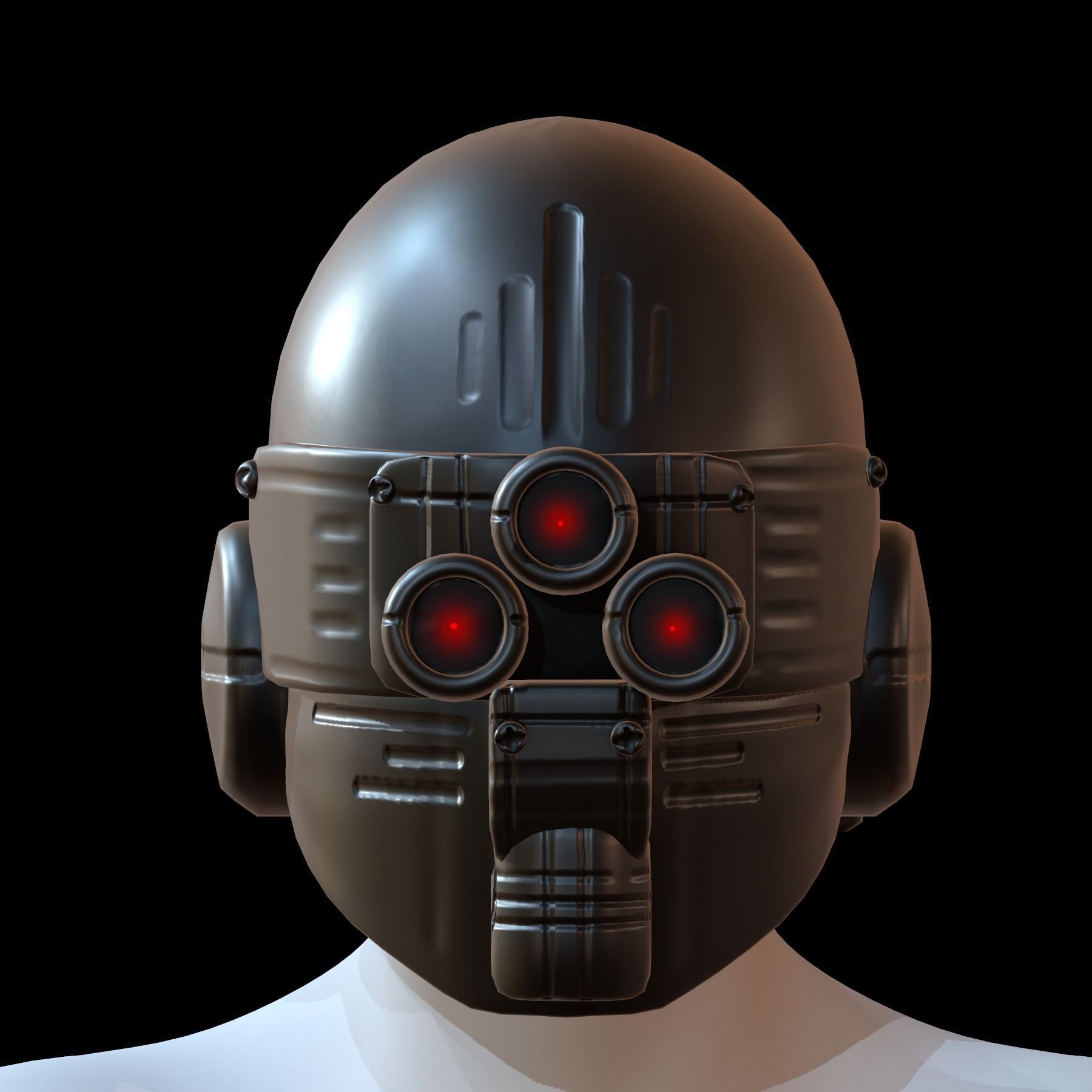 Gas mask helmet 3d model scifi Low-poly Low-poly 3D model_8