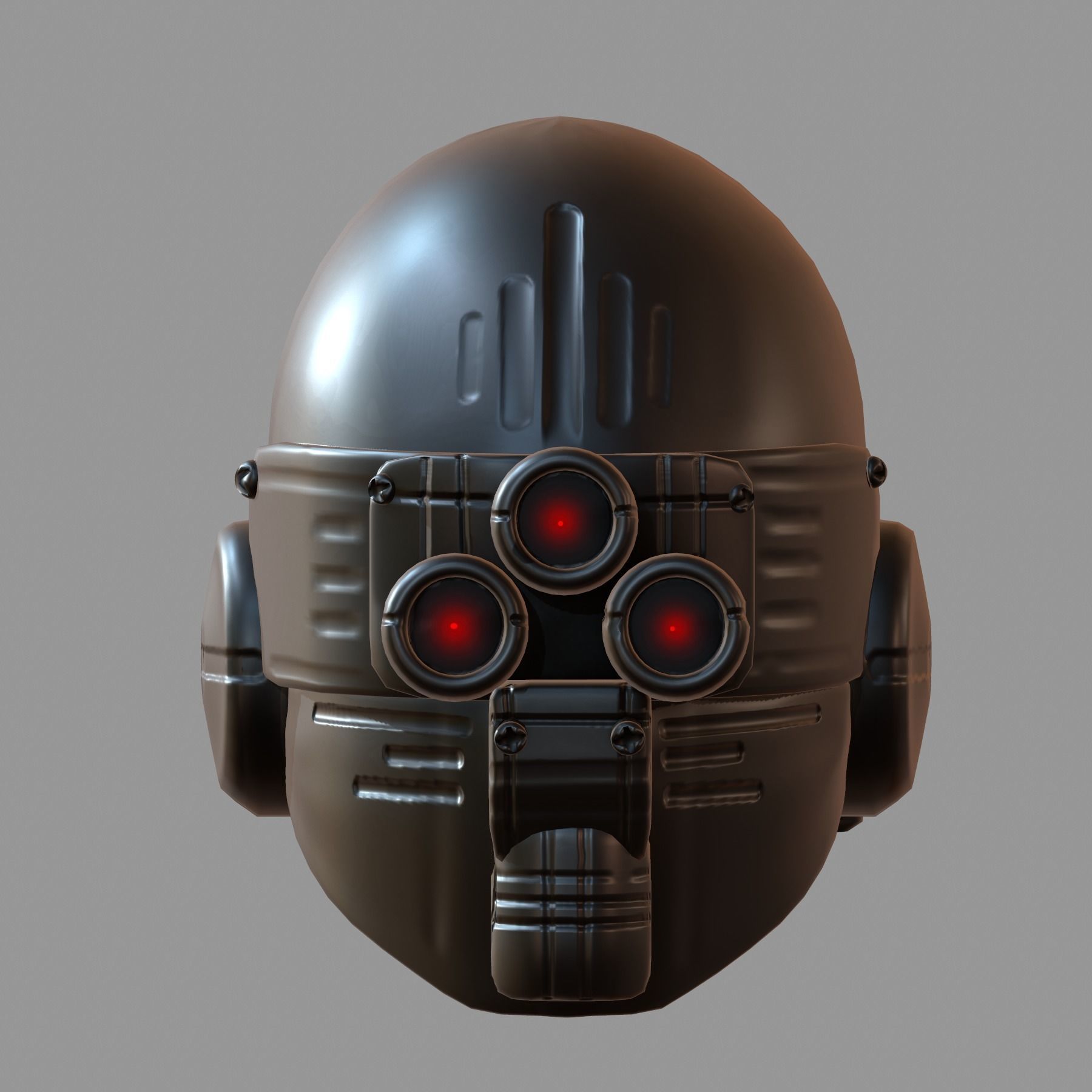 Gas mask helmet 3d model scifi Low-poly Low-poly 3D model_1