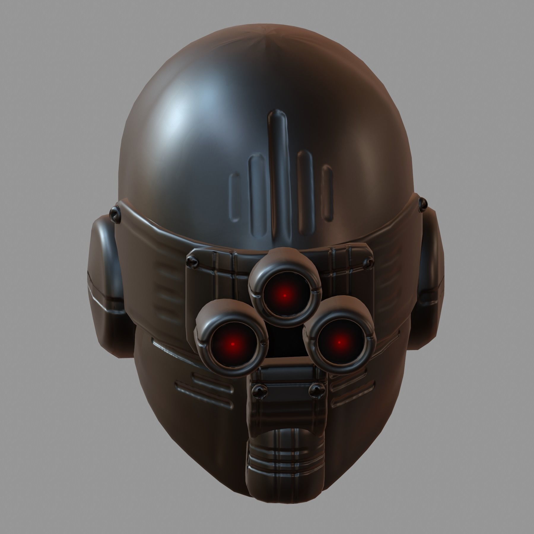 Gas mask helmet 3d model scifi Low-poly Low-poly 3D model_4