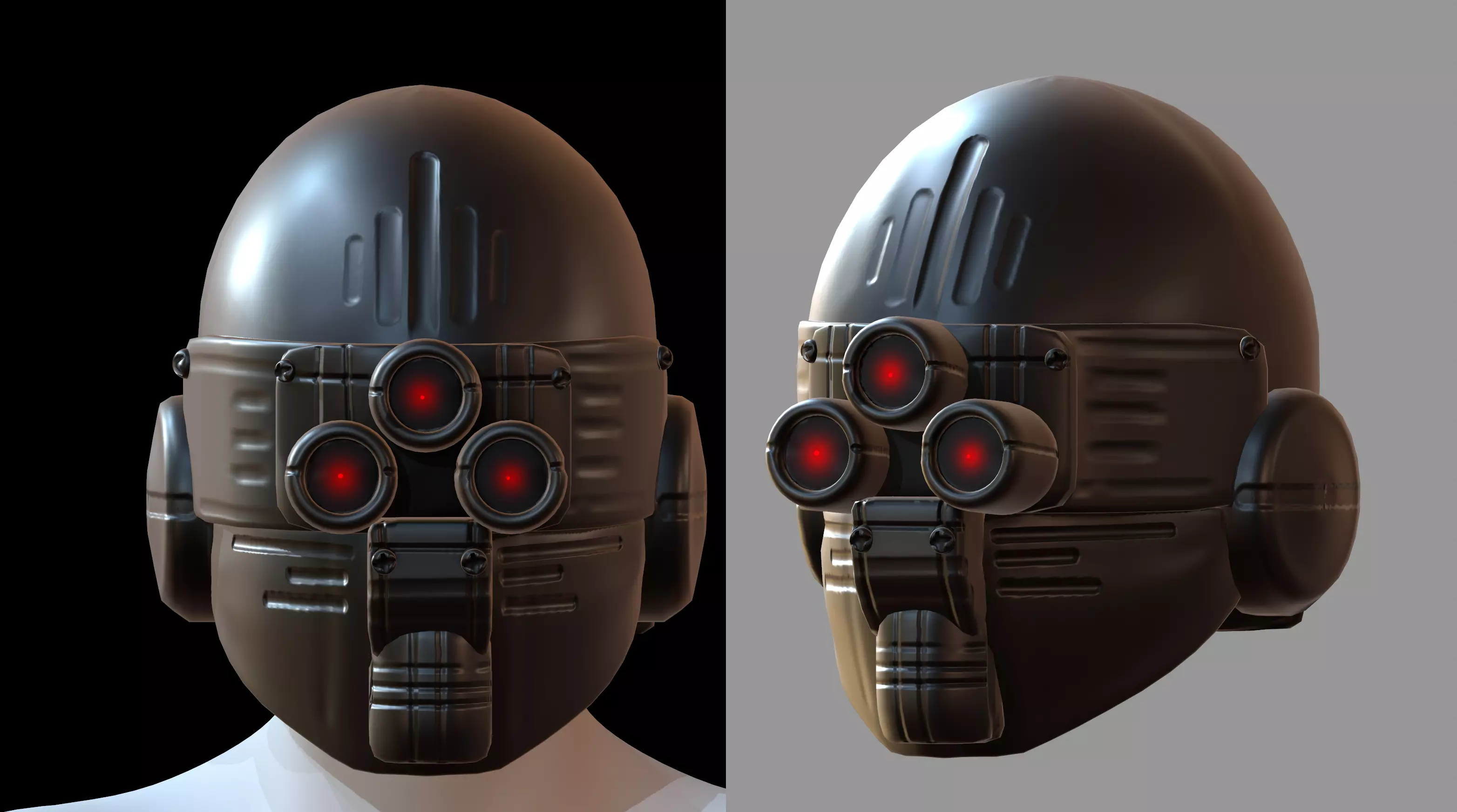 Gas mask helmet 3d model scifi Low-poly Low-poly 3D model_0