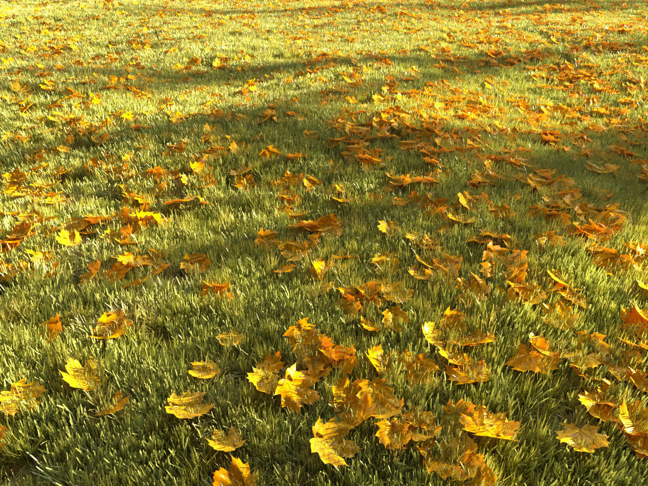 Four seasons grass 3D model_8
