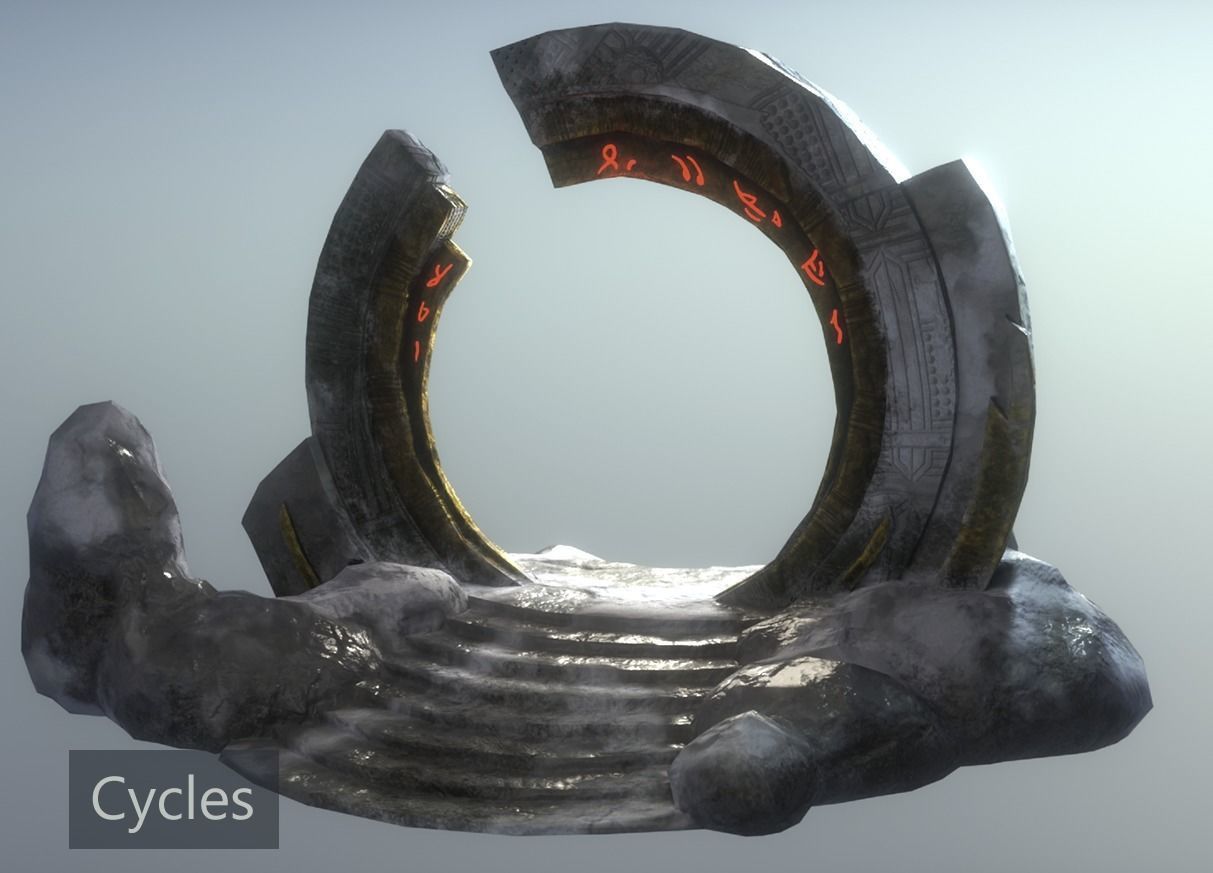 Winter Portal Low-poly 3D model_4