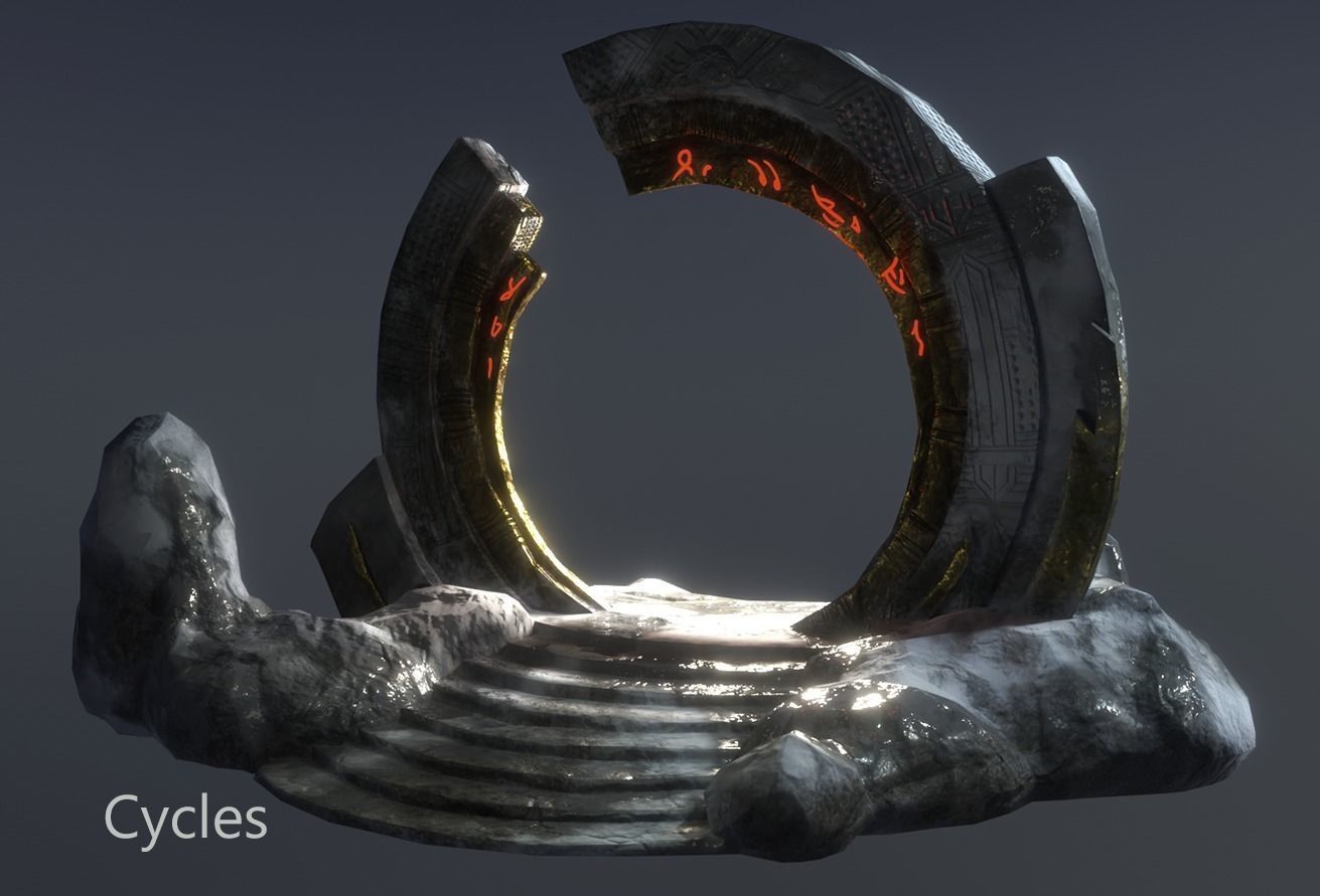 Winter Portal Low-poly 3D model_5