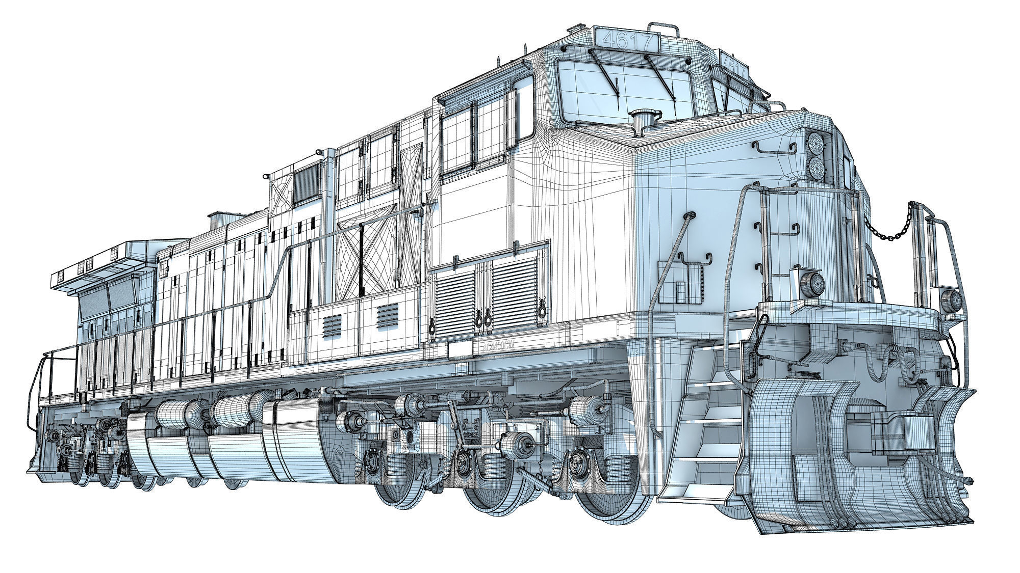 BNSF Diesel Locomotive AC4400CW 3D model_26