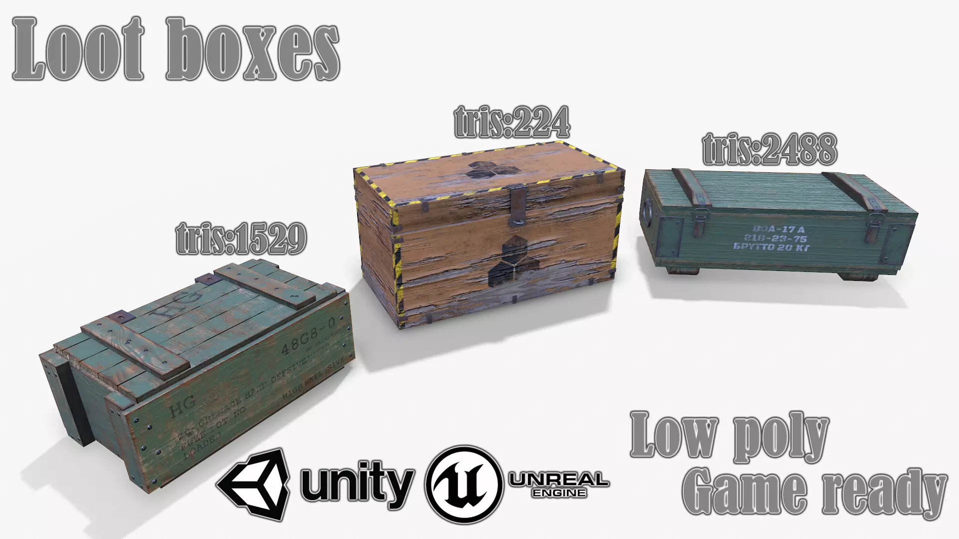 Loot Boxes 01 Low-poly 3D model_0