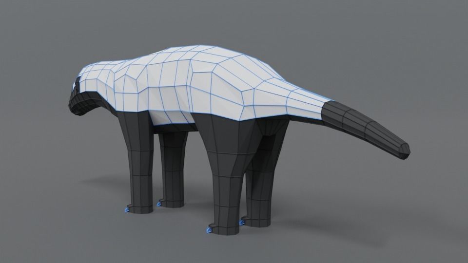 Low Poly Cartoon Honey Badger Low-poly 3D model_11
