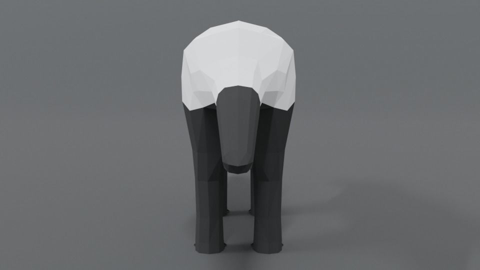 Low Poly Cartoon Honey Badger Low-poly 3D model_3