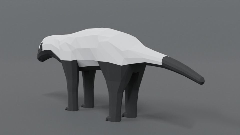 Low Poly Cartoon Honey Badger Low-poly 3D model_2
