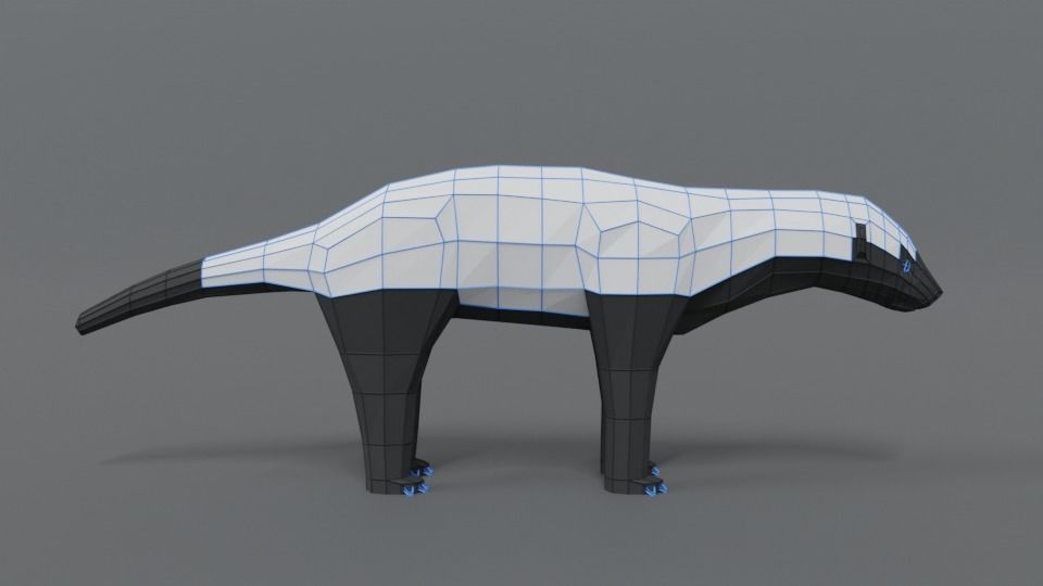 Low Poly Cartoon Honey Badger Low-poly 3D model_15