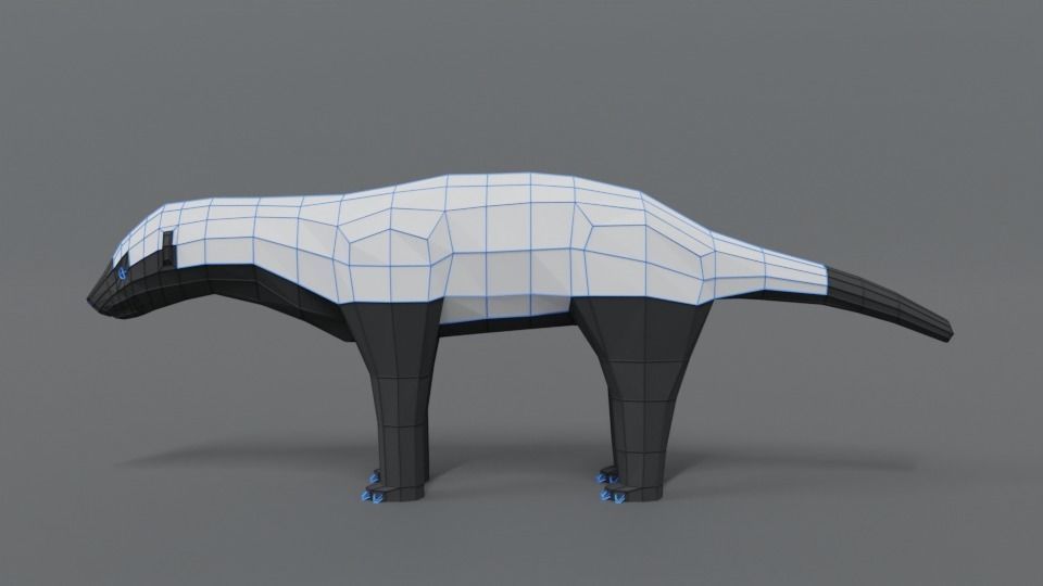 Low Poly Cartoon Honey Badger Low-poly 3D model_10