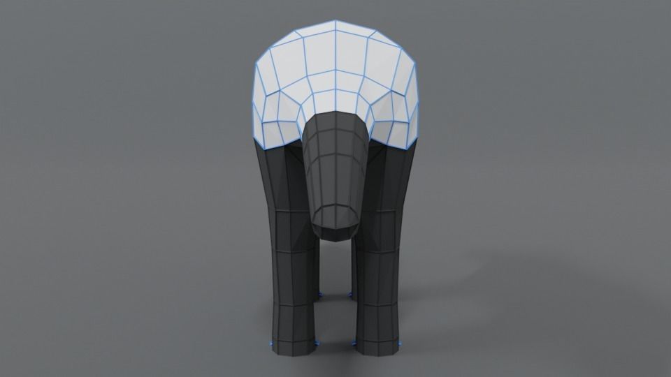 Low Poly Cartoon Honey Badger Low-poly 3D model_12