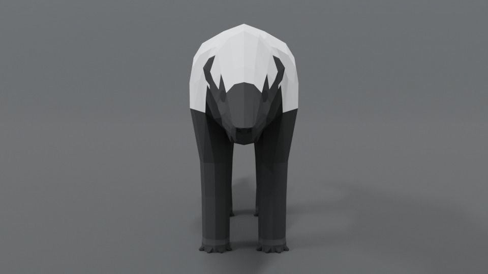 Low Poly Cartoon Honey Badger Low-poly 3D model_7