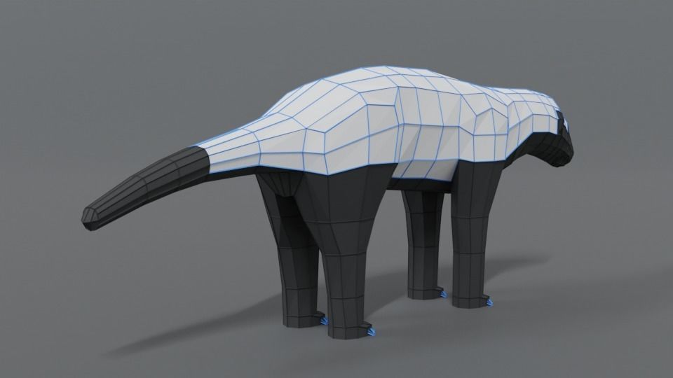 Low Poly Cartoon Honey Badger Low-poly 3D model_14