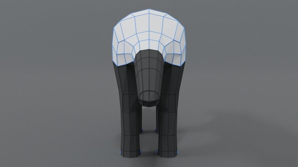 Low Poly Cartoon Honey Badger Low-poly 3D model_13