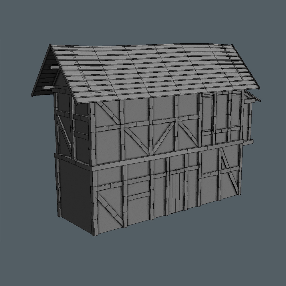 15 Medieval Buildings and 12 Props for Games Low-poly 3D model_31
