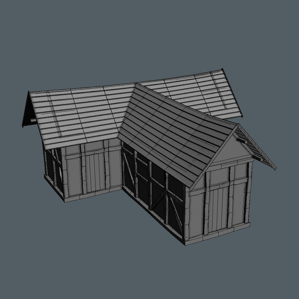 15 Medieval Buildings and 12 Props for Games Low-poly 3D model_32