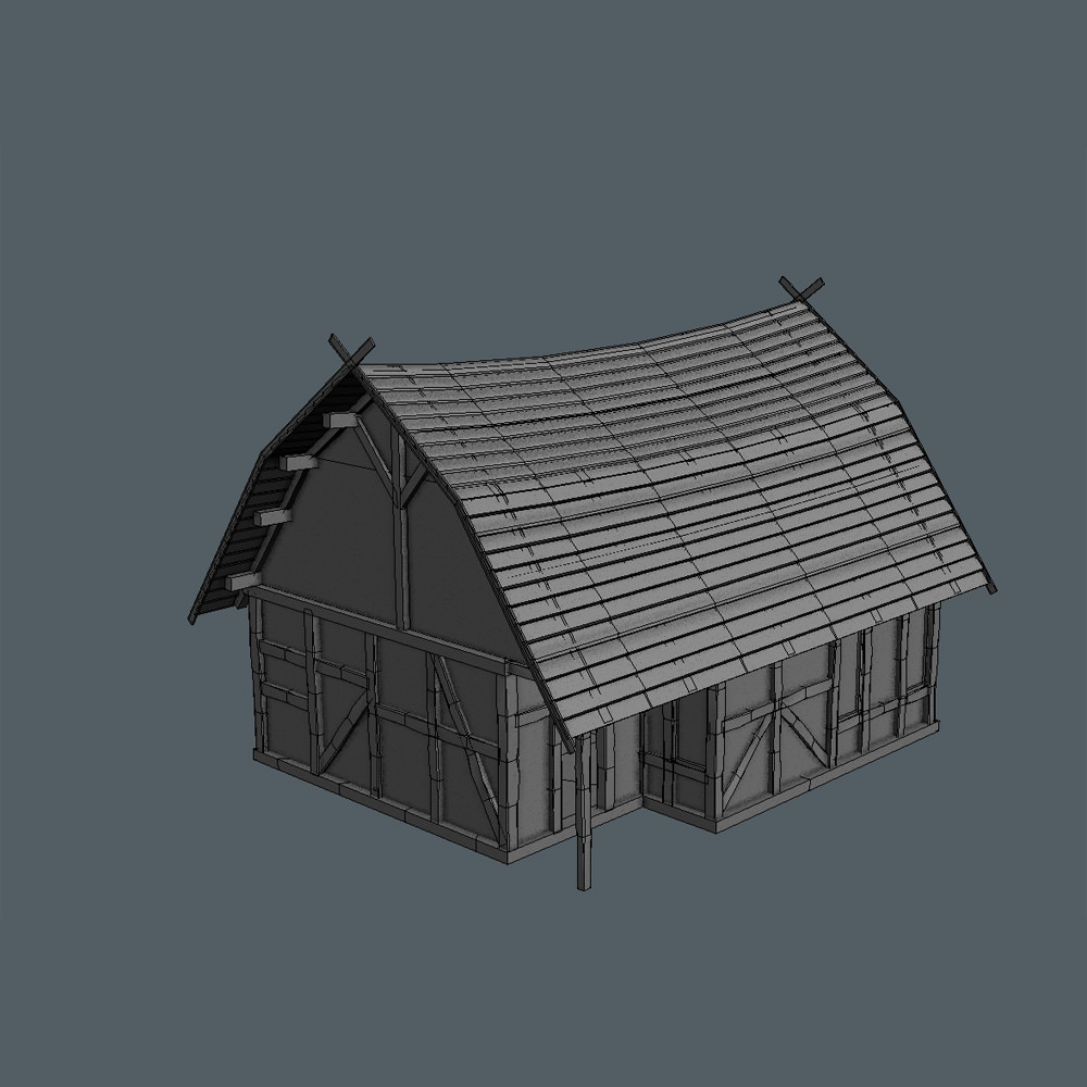 15 Medieval Buildings and 12 Props for Games Low-poly 3D model_21