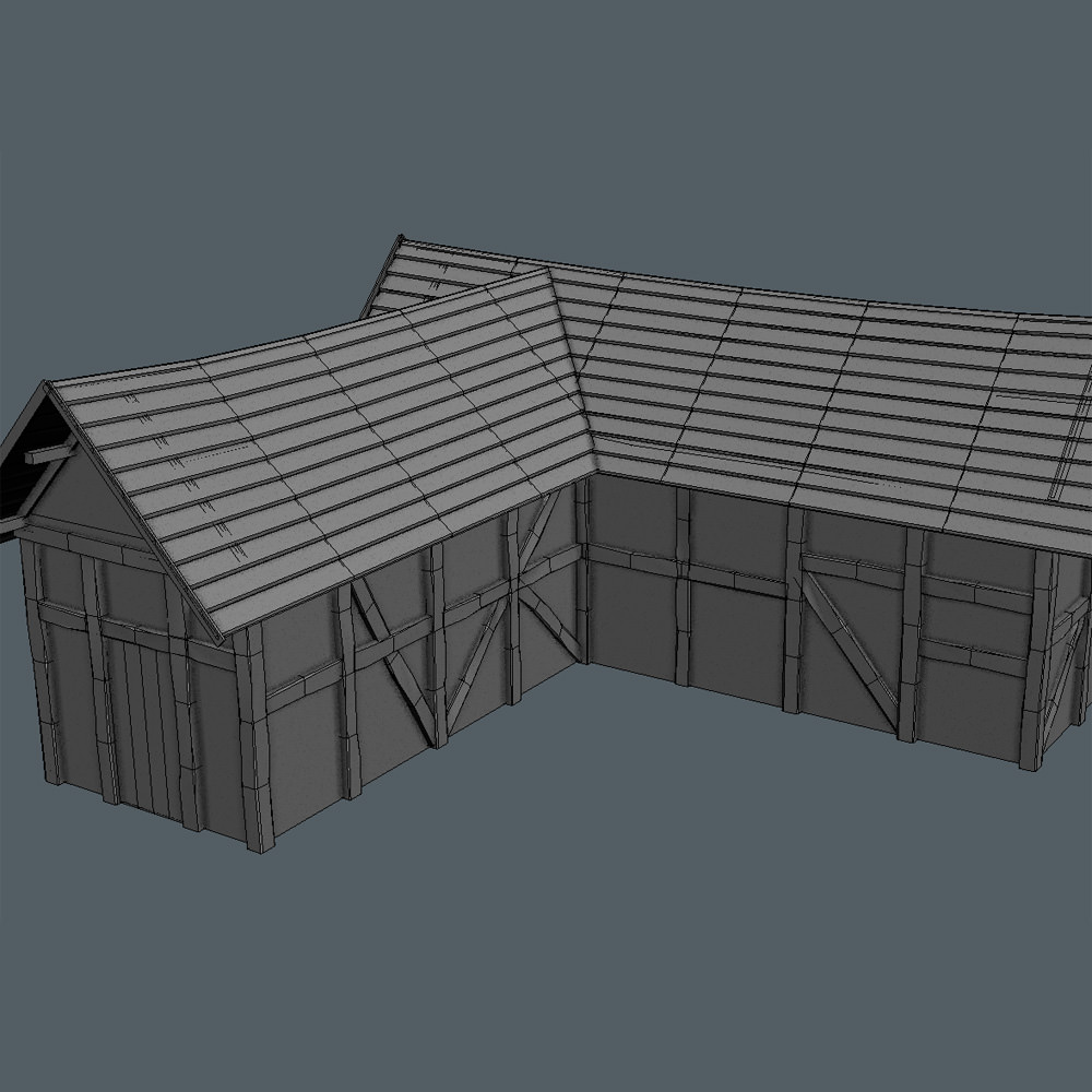 15 Medieval Buildings and 12 Props for Games Low-poly 3D model_34
