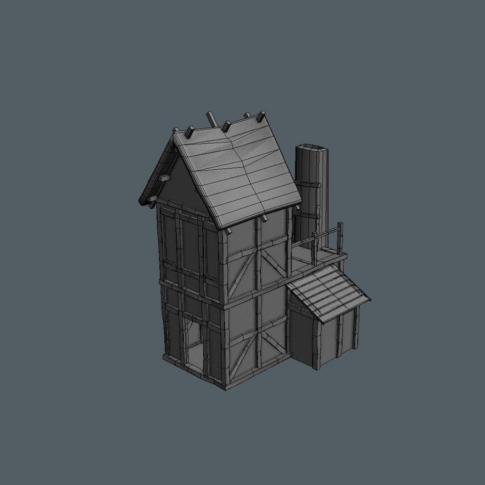 15 Medieval Buildings and 12 Props for Games Low-poly 3D model_24