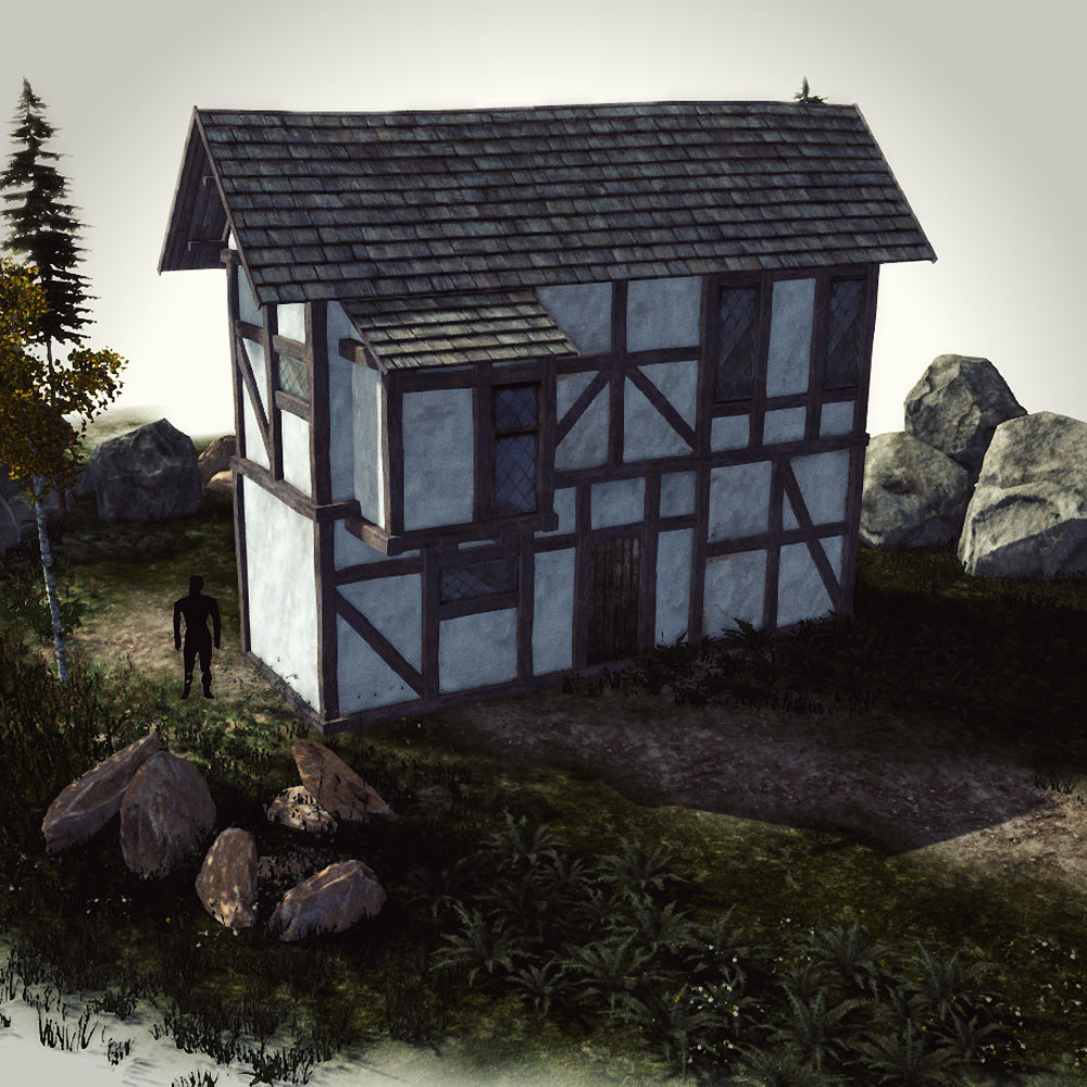 15 Medieval Buildings and 12 Props for Games Low-poly 3D model_9