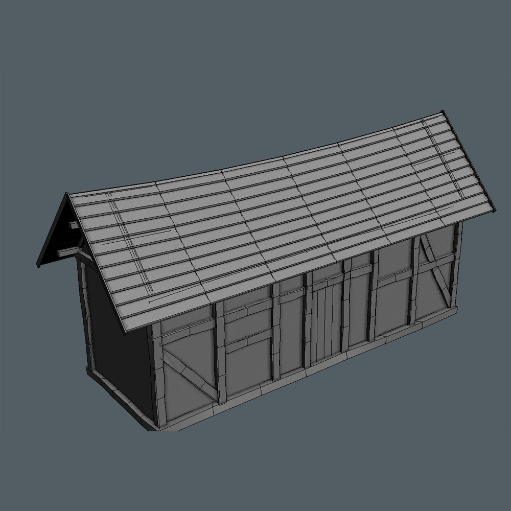 15 Medieval Buildings and 12 Props for Games Low-poly 3D model_29
