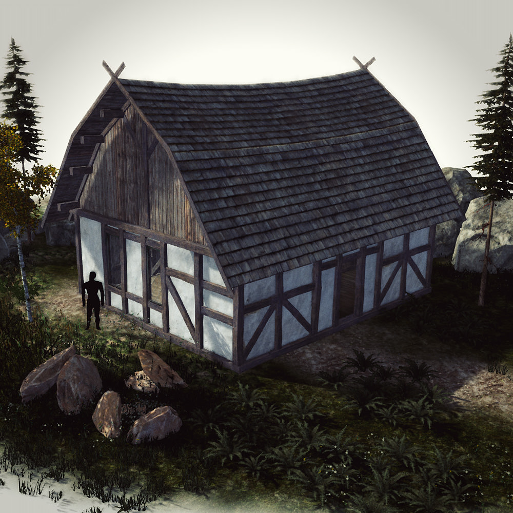 15 Medieval Buildings and 12 Props for Games Low-poly 3D model_16