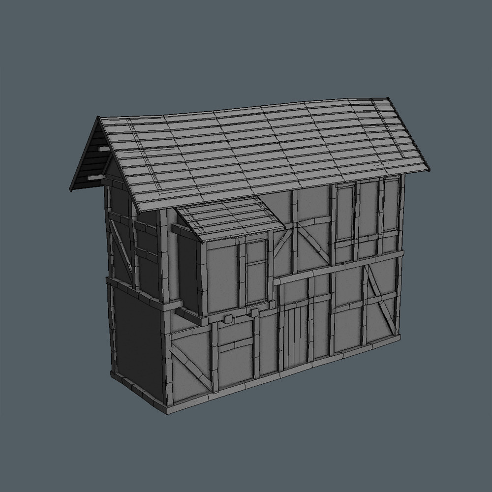 15 Medieval Buildings and 12 Props for Games Low-poly 3D model_30