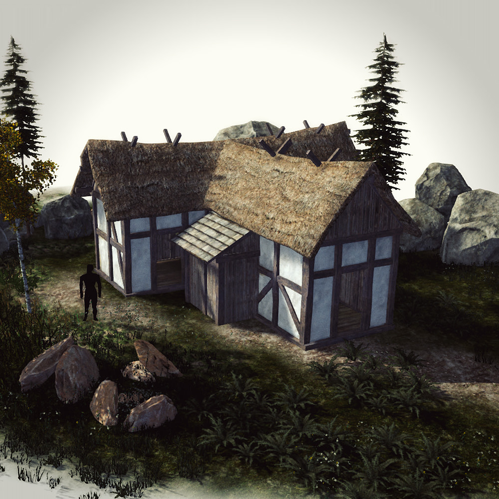 15 Medieval Buildings and 12 Props for Games Low-poly 3D model_15