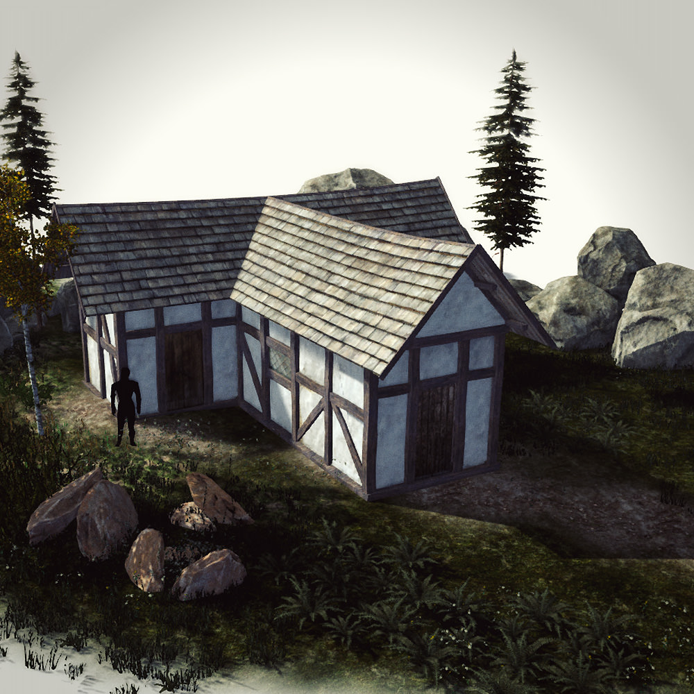 15 Medieval Buildings and 12 Props for Games Low-poly 3D model_11