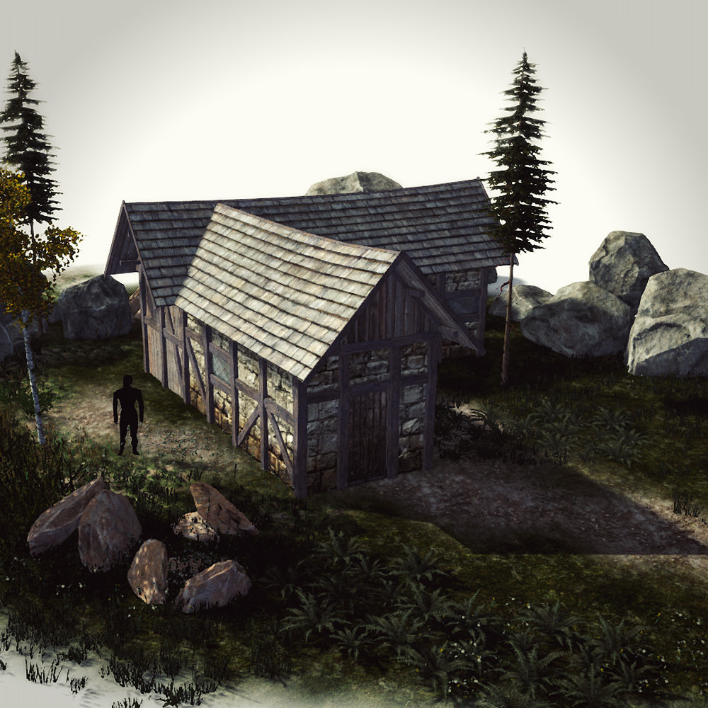 15 Medieval Buildings and 12 Props for Games Low-poly 3D model_12