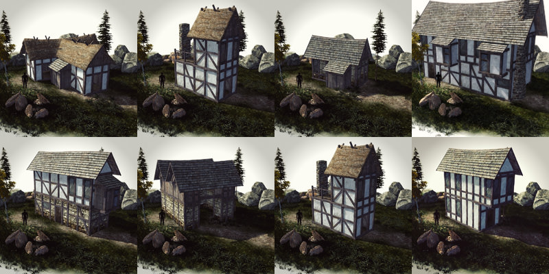 15 Medieval Buildings and 12 Props for Games Low-poly 3D model_19