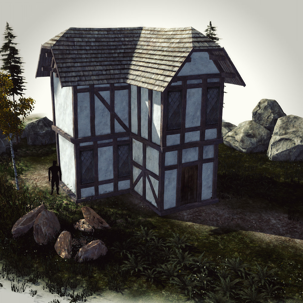 15 Medieval Buildings and 12 Props for Games Low-poly 3D model_6