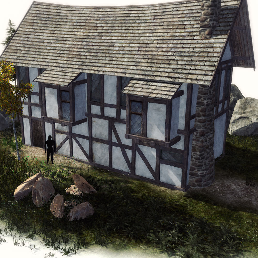 15 Medieval Buildings and 12 Props for Games Low-poly 3D model_13