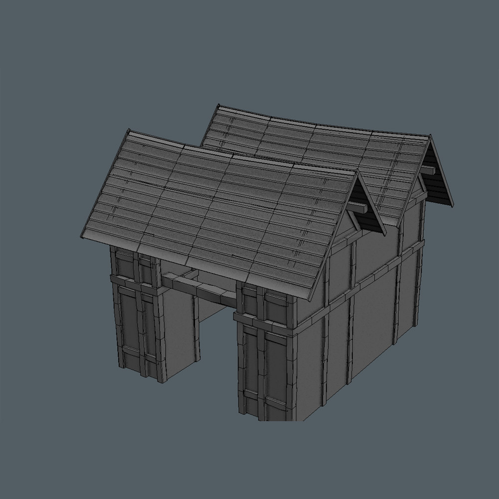 15 Medieval Buildings and 12 Props for Games Low-poly 3D model_28
